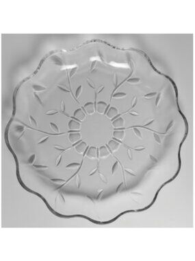 Vintage Mikasa Autumn Vine 14" Crystal Round Scalloped Platter